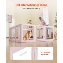 Dog Whelping Box with Window Transparent Playpen for X-Large Dog 60x59x23 in