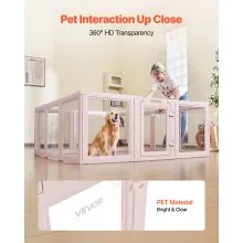 VEVOR Dog Whelping Box, 60x59x23 in Transparent Plastic Dog Whelping Pen for X-Large Sized Dogs, Waterproof Puppy Playpen with Windows & Door Lock, Easy to Clean, Durable Indoor Pet Dogs Cats Birth Kit