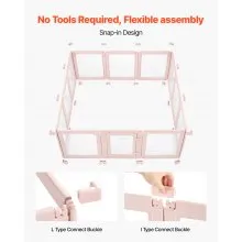 VEVOR Dog Whelping Box, 60x59x23 in Transparent Plastic Dog Whelping Pen for X-Large Sized Dogs, Waterproof Puppy Playpen with Windows & Door Lock, Easy to Clean, Durable Indoor Pet Dogs Cats Birth Kit