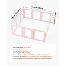 VEVOR Dog Whelping Box, 60x59x23 in Transparent Plastic Dog Whelping Pen for X-Large Sized Dogs, Waterproof Puppy Playpen with Windows & Door Lock, Easy to Clean, Durable Indoor Pet Dogs Cats Birth Kit