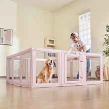 Dog Whelping Box with Window Transparent Playpen for X-Large Dog 60x59x23 in
