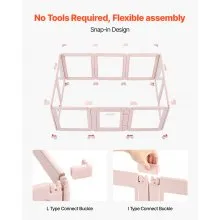 VEVOR Dog Whelping Box, 60x39x23 in Plastic Dog Whelping Pen for Medium Sized Dogs, Waterproof Transparent Puppy Playpen with Windows & Door Lock, Easy to Clean, Durable Indoor Pet Dogs Cats Birth Kit