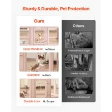 VEVOR Dog Whelping Box, 60x39x23 in Plastic Dog Whelping Pen for Medium Sized Dogs, Waterproof Transparent Puppy Playpen with Windows & Door Lock, Easy to Clean, Durable Indoor Pet Dogs Cats Birth Kit