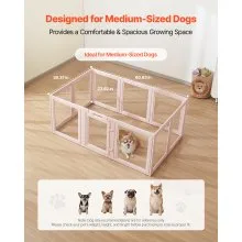 VEVOR Dog Whelping Box, 60x39x23 in Plastic Dog Whelping Pen for Medium Sized Dogs, Waterproof Transparent Puppy Playpen with Windows & Door Lock, Easy to Clean, Durable Indoor Pet Dogs Cats Birth Kit