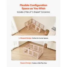 VEVOR Dog Whelping Box, 60x39x23 in Plastic Dog Whelping Pen for Medium Sized Dogs, Waterproof Transparent Puppy Playpen with Windows & Door Lock, Easy to Clean, Durable Indoor Pet Dogs Cats Birth Kit