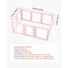 VEVOR Dog Whelping Box, 60x39x23 in Plastic Dog Whelping Pen for Medium Sized Dogs, Waterproof Transparent Puppy Playpen with Windows & Door Lock, Easy to Clean, Durable Indoor Pet Dogs Cats Birth Kit