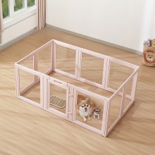 VEVOR Dog Whelping Box, 60x39x23 in Plastic Dog Whelping Pen for Medium Sized Dogs, Waterproof Transparent Puppy Playpen with Windows & Door Lock, Easy to Clean, Durable Indoor Pet Dogs Cats Birth Kit