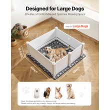 Dog Whelping Box 48 x 48 x 18.1 inch with Height Adjustable Door for Large Dogs
