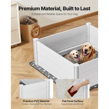 Dog Whelping Box 48 x 48 x 18.1 inch with Height Adjustable Door for Large Dogs