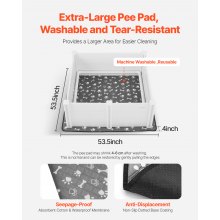 Dog Whelping Box 48 x 48 x 18.1 inch with Height Adjustable Door for Large Dogs