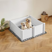 Dog Whelping Box 48 x 48 x 18.1 inch with Height Adjustable Door for Large Dogs