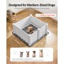 Dog Whelping Box 38.6x38.6x18.1 inch with Height Adjustable Door for Medium Dog