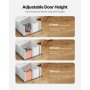 Dog Whelping Box 38.6x38.6x18.1 inch with Height Adjustable Door for Medium Dog