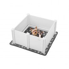 Dog Whelping Box 38.6x38.6x18.1 inch with Height Adjustable Door for Medium Dog