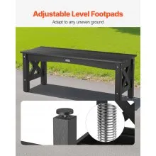 VEVOR Outdoor Bench Patio Bench 44.5 inch Weatherproof Plastic 600 lbs Black