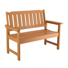 VEVOR Outdoor Bench Patio Bench 50.5 in Weatherproof Plastic Natural Wood Color