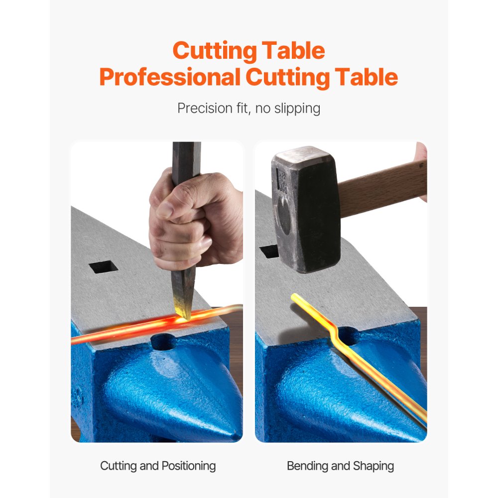 VEVOR Single Horn Anvil 22Lbs Steel Anvil Blacksmith for Sale Forge Steel Tools with Round and Square Hole and Equipment Anvil Rugged Blacksmith Jewelers Durable and Robust Metalsmith Tool