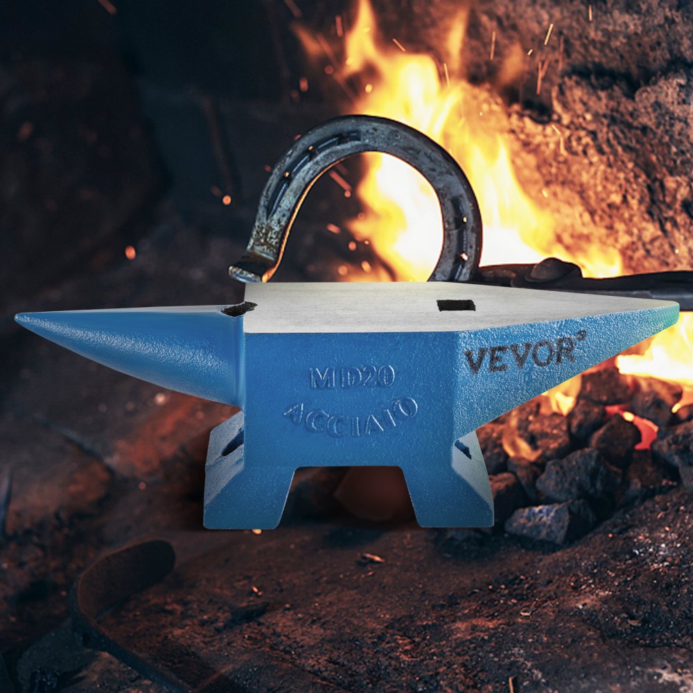 VEVOR Single Horn Anvil 20 kg Steel Anvil Blacksmith for Sale Forge Tools and Equipment Anvil Rugged Round and Square Hole Horn Anvil Blacksmith Jewelers Metalsmith Blacksmith Tool