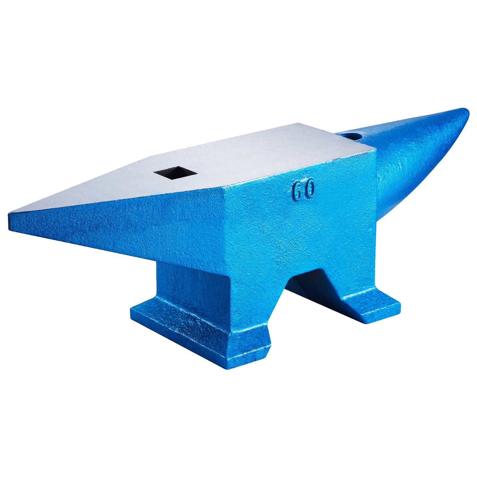 VEVOR Single Horn Anvil 132Lbs Cast Steel Anvil Blacksmith for Sale Forge Steel Tools with Round and Square Hole and Equipment Anvil Rugged Blacksmith Jewelers Durable and Robust Metal Working Tool