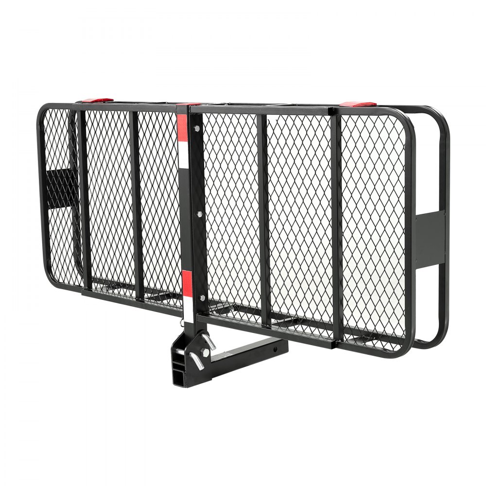 VEVOR 60" x 24" x 6", Hitch Cargo Carrier, 500 lbs Capacity Hitch Cargo Carrier with Nighttime Reflective Reminder, Folding Hitch Mount Cargo Carrier with Hitch Stabilizer, Fit for SUVs
