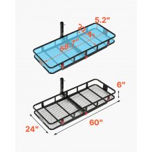 500 lbs Hitch Cargo Carrier Folding Hitch Cargo Carrier with Stabilizer