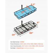 500 lbs Hitch Cargo Carrier Folding Hitch Cargo Carrier with Stabilizer