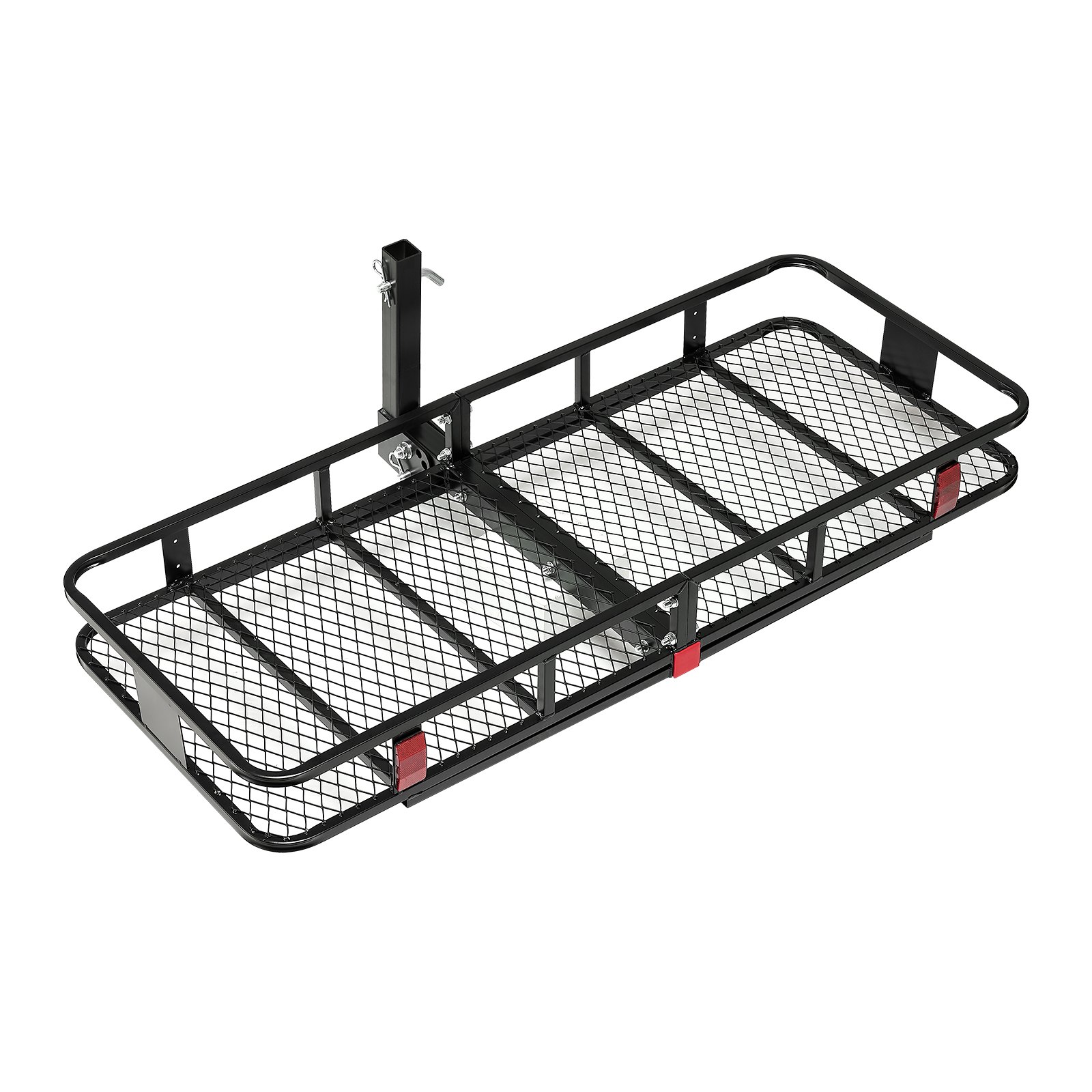 VEVOR 60" x 24" x 6", Hitch Cargo Carrier, 500 lbs Capacity Hitch Cargo Carrier with Nighttime Reflective Reminder, Folding Hitch Mount Cargo Carrier with Hitch Stabilizer, Fit for SUVs
