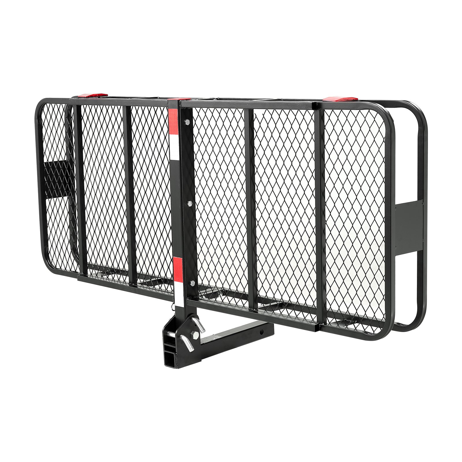 VEVOR 60" x 24" x 6", Hitch Cargo Carrier, 500 lbs Capacity Hitch Cargo Carrier with Nighttime Reflective Reminder, Folding Hitch Mount Cargo Carrier with Hitch Stabilizer, Fit for SUVs