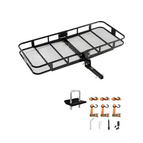 VEVOR 70" x 30" x 6", Hitch Cargo Carrier, 500 lbs Capacity Hitch Cargo Carrier with Nighttime Reflective Reminder, Folding Hitch Mount Cargo Carrier with Hitch Lock for 2" Receiver, Fit for SUVs