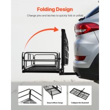 500 lbs Hitch Cargo Carrier Folding Hitch Cargo Carrier with Cargo Net