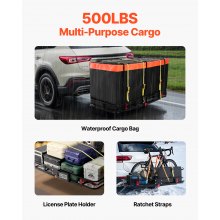 500 lbs Hitch Cargo Carrier Folding Hitch Cargo Carrier for 2" Receiver