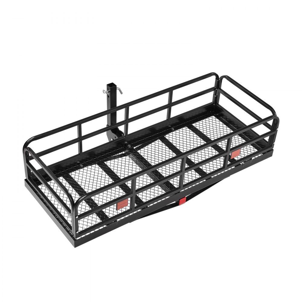 VEVOR 60" x 24" x 14", Hitch Cargo Carrier, 500 lbs Capacity Hitch Cargo Carrier with Anti-Rattle Hitch Stabilizer, Folding Hitch Mount Cargo Carrier with Pins and Latches, Fit for SUVs/Pickup Trucks