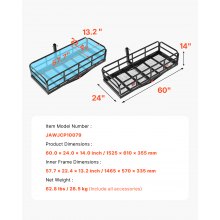 500 lbs Hitch Cargo Carrier Folding Hitch Cargo Carrier for 2" Receiver