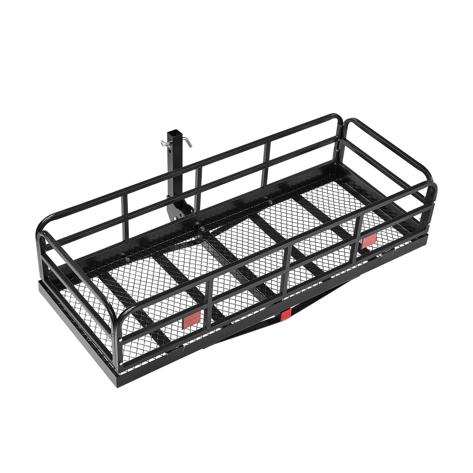 VEVOR 60" x 24" x 14", Hitch Cargo Carrier, 500 lbs Capacity Hitch Cargo Carrier with Anti-Rattle Hitch Stabilizer, Folding Hitch Mount Cargo Carrier with Pins and Latches, Fit for SUVs/Pickup Trucks