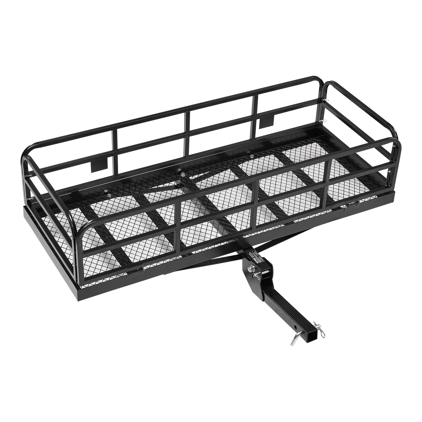 VEVOR 60" x 24" x 14", Hitch Cargo Carrier, 500 lbs Capacity Hitch Cargo Carrier with Anti-Rattle Hitch Stabilizer, Folding Hitch Mount Cargo Carrier with Pins and Latches, Fit for SUVs/Pickup Trucks