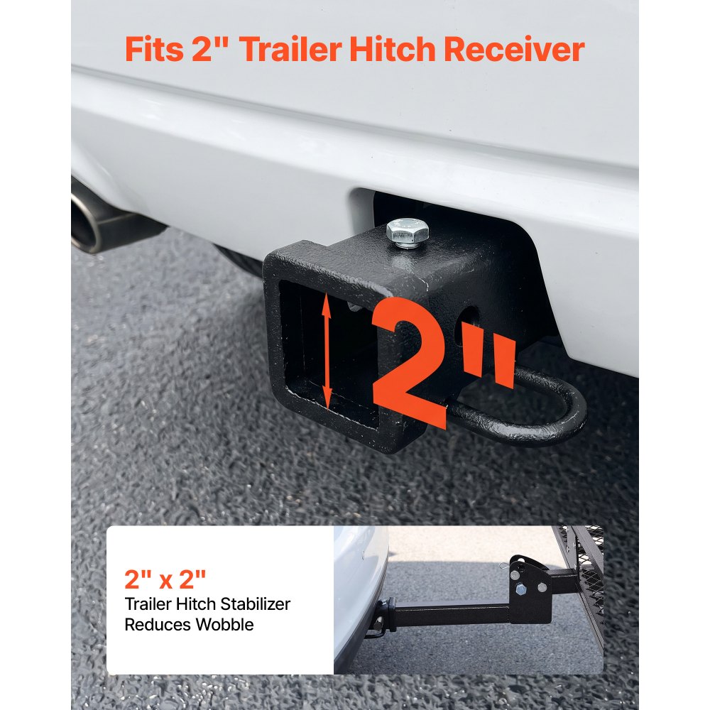 VEVOR Hitch Mount Cargo Carrier, 1460 x 860 x 650 mm Folding Rear Luggage Rack Basket with Waterproof Cargo Bag, 227kg Capacity High-Strength Steel Hitch Cargo Carrier Fits 2" Receiver for SUV Pickups