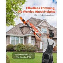 VEVOR Extendable Cordless Electric Hedge Trimmer 20V 1200RMP with 20in Blade