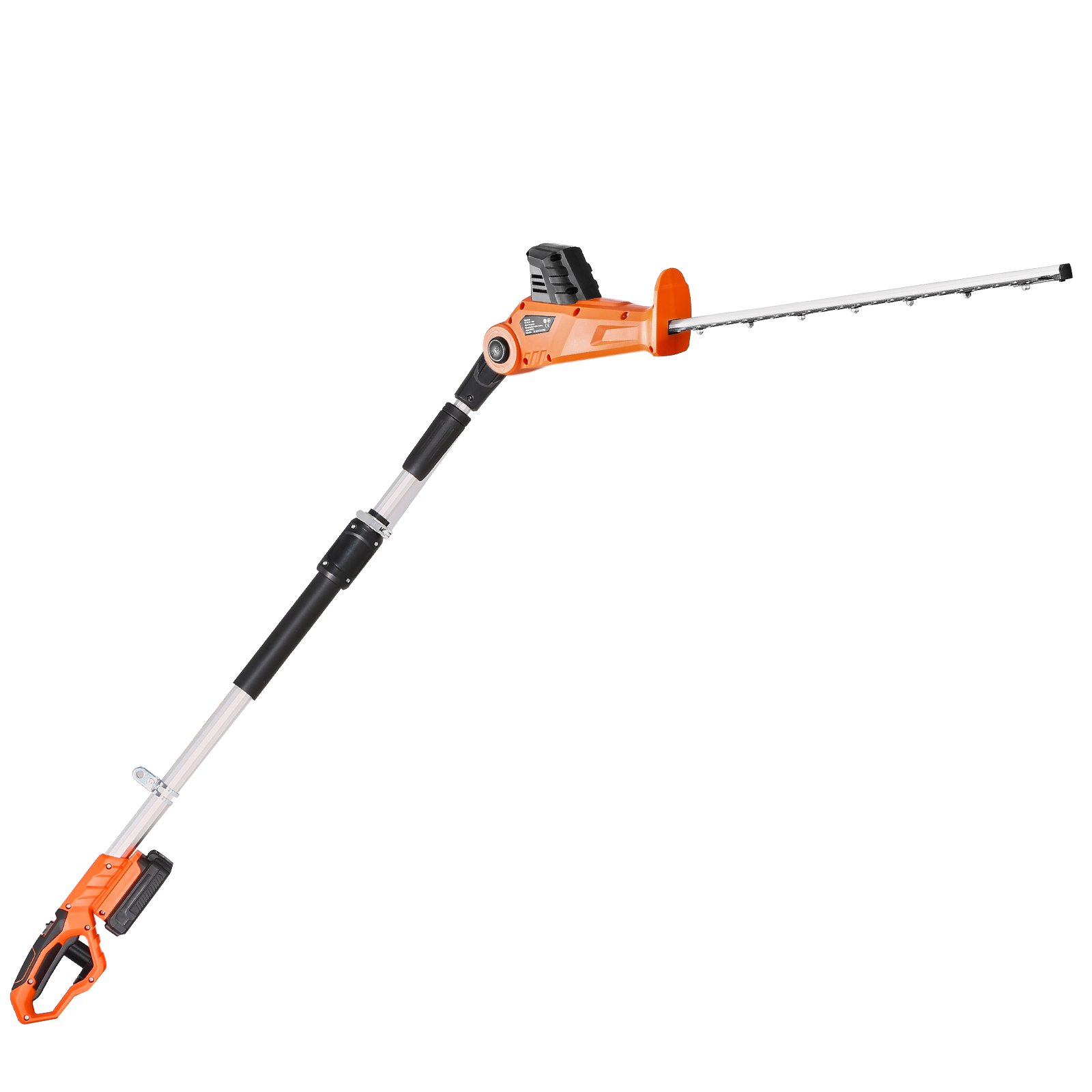 VEVOR Electric Hedge Trimmer, 1200 RPM, 6.2 - 7.8 Ft Extendable, Pole Hedge Trimmer for High Branch, 20V Battery, Cordless Hedge Trimmer with 20 in Blade, 5 Angles Adjustable for Yard Garden