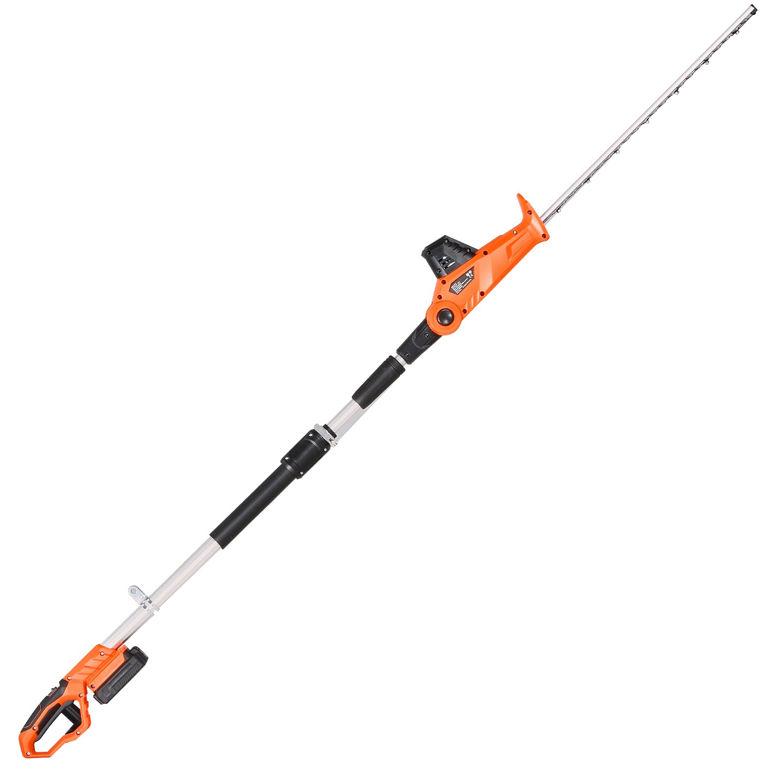 VEVOR Electric Hedge Trimmer, 1200 RPM, 6.2 - 7.8 Ft Extendable, Pole Hedge Trimmer for High Branch, 20V Battery, Cordless Hedge Trimmer with 20 in Blade, 5 Angles Adjustable for Yard Garden