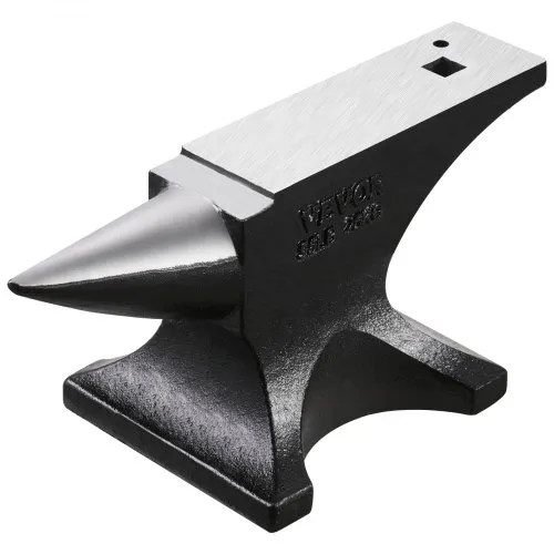 VEVOR Single Horn Anvil, 55lbs Cast Steel Anvil, High Hardness Rugged Round Horn Anvil for Blacksmiths, with Large Countertop and Stable Base, Metal Working Tool for Metal Bending, Shaping, Twisting