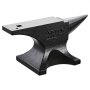 VEVOR Single Horn Anvil, 55lbs Cast Steel Anvil, High Hardness Rugged Round Horn Anvil for Blacksmiths, with Large Countertop and Stable Base, Metal Working Tool for Metal Bending, Shaping, Twisting