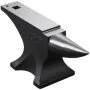 VEVOR Single Horn Anvil, 110lbs Cast Steel Anvil, High Hardness Rugged Round Horn Anvil for Blacksmiths, with Large Countertop and Stable Base, Metal Working Tool for Metal Bending, Shaping, Twisting