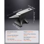 VEVOR Single Horn Anvil, 50kg Cast Steel Anvil, High Hardness Rugged Round Horn Anvil for Blacksmiths, with Large Countertop and Stable Base, Metal Working Tool for Metal Bending, Shaping, Twisting