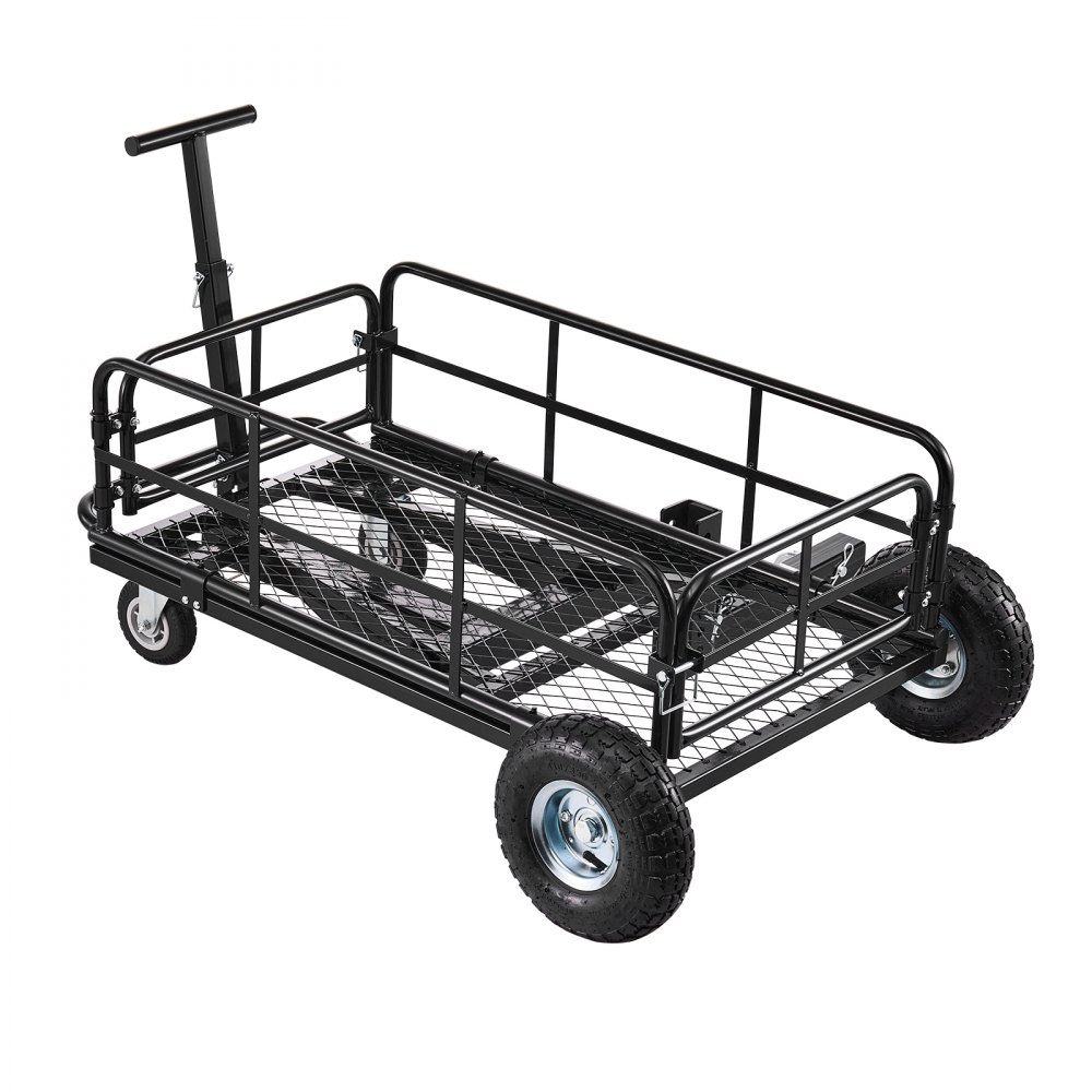 VEVOR Hitch Mount Cargo Carrier on Wheels, 920 x 541 x 300 mm, 2-in-1 Folding Rear Luggage Rack Basket & Cargo Cart with Hitch Stabilizer, Fits 2" Receiver for SUV Pickups, 181KG Load Capacity