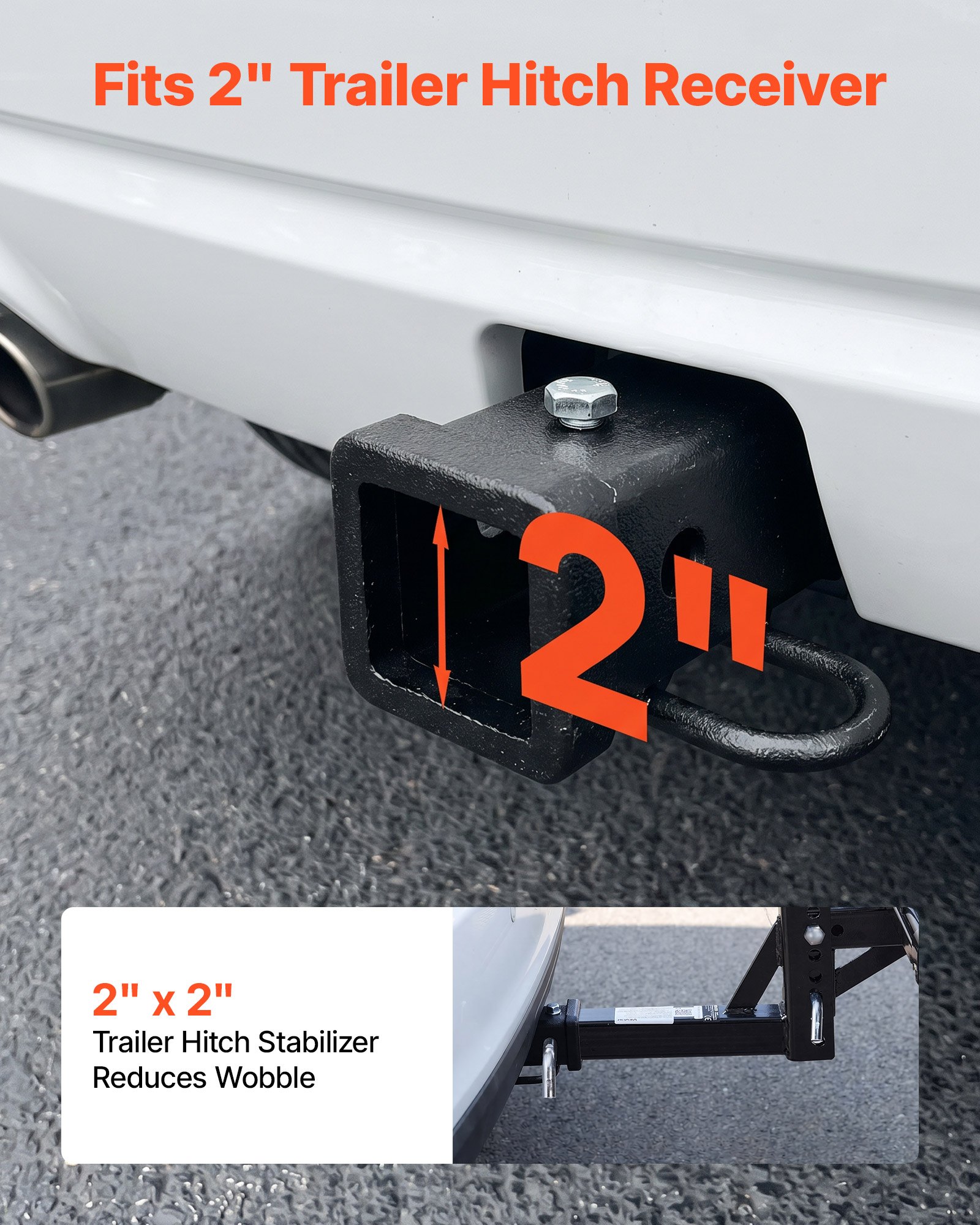 VEVOR Hitch Mount Cargo Carrier on Wheels, 920 x 541 x 300 mm, 2-in-1 Folding Rear Luggage Rack Basket & Cargo Cart with Hitch Stabilizer, Fits 2" Receiver for SUV Pickups, 181KG Load Capacity