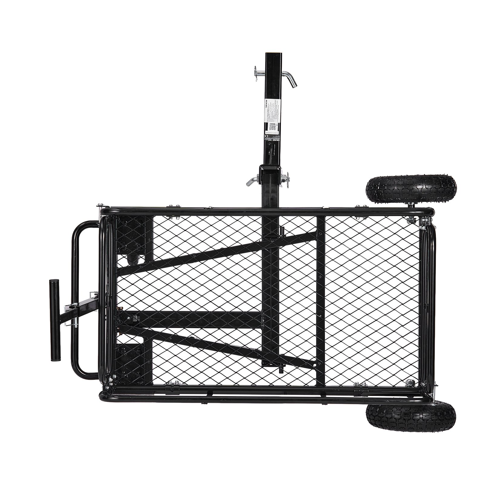VEVOR Hitch Mount Cargo Carrier on Wheels, 920 x 541 x 300 mm, 2-in-1 Folding Rear Luggage Rack Basket & Cargo Cart with Hitch Stabilizer, Fits 2" Receiver for SUV Pickups, 181KG Load Capacity