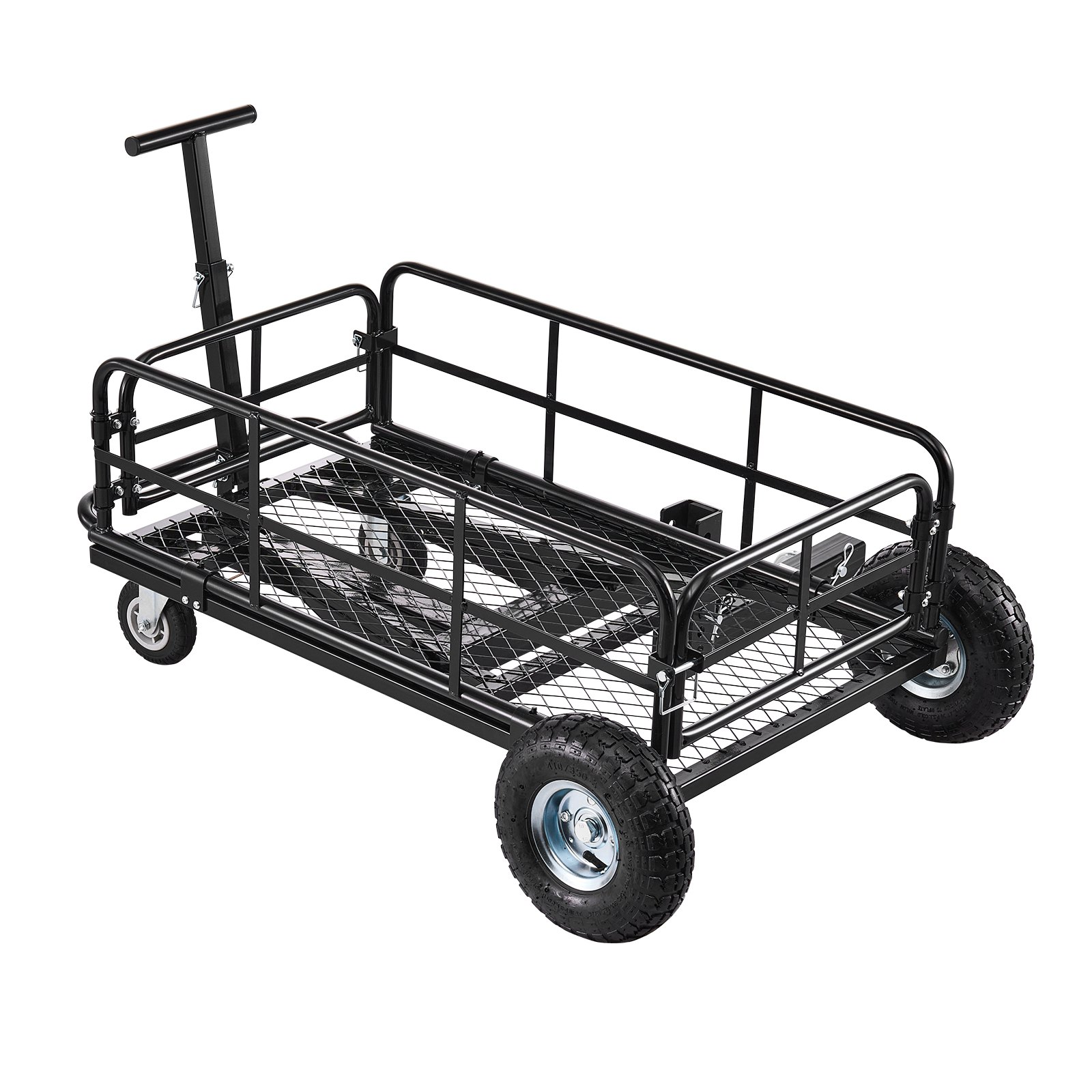 VEVOR Hitch Mount Cargo Carrier on Wheels, 920 x 541 x 300 mm, 2-in-1 Folding Rear Luggage Rack Basket & Cargo Cart with Hitch Stabilizer, Fits 2" Receiver for SUV Pickups, 181KG Load Capacity