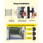 VEVOR Single Folding Security Gate, Lockable Scissor Gate with 360° Swivel Casters, Outdoor Barricade Steel Retractable Gates, for Entry Security, Garage, Warehouse & Pool, 74.80 x 51.57 in (W x H)