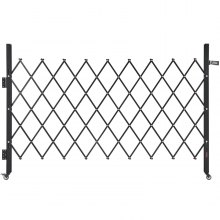 VEVOR Single Folding Security Gate, Lockable Scissor Gate with 360° Swivel Casters, Outdoor Barricade Steel Retractable Gates, for Entry Security, Garage, Warehouse & Pool, 1900 x 1310 mm (W x H)