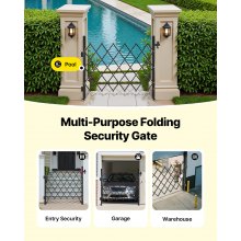 Single Folding Security Gate Lockable Scissor Gate 43.31 x 51.57 in (WxH)